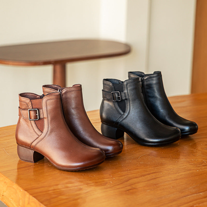 Women's Retro Ankle Soft Bottom Elegant Edge Boots