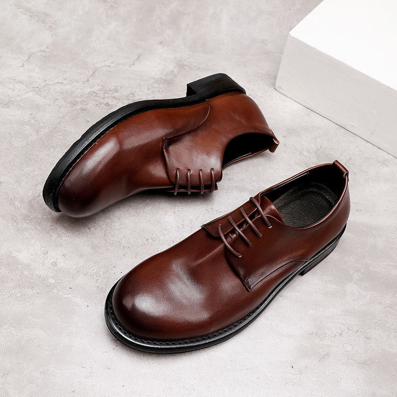 Men's Head Good Year Sole Handmade Retro British Leather Shoes