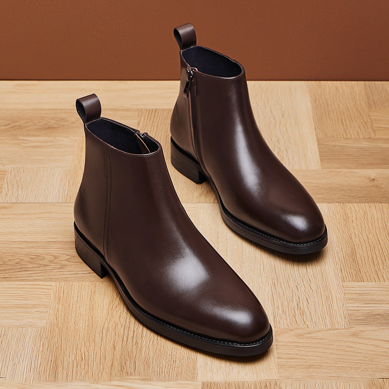 Men's Chelsea Zipper British Martin Formal Fur Boots