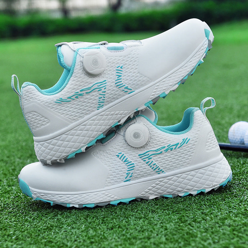 Women's & Men's Golf Couple Comfortable Waterproof Automatic Knob Sneakers
