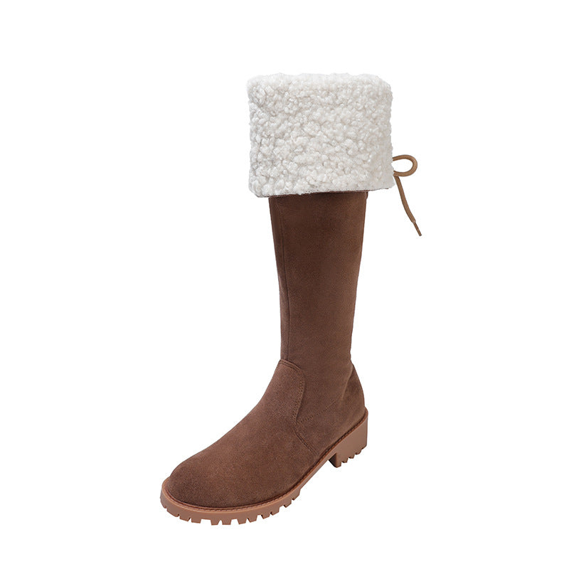 Women's For Lamb Fur Fleece-lined Warm Slimming Boots