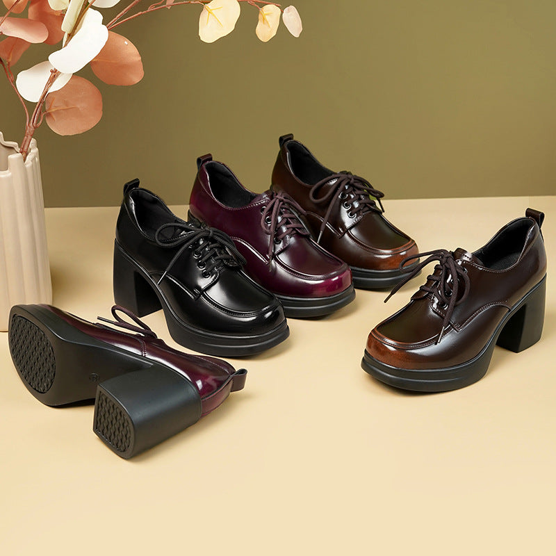 Women's & Men's High Autumn Platform Square Toe Pumps Women's Shoes