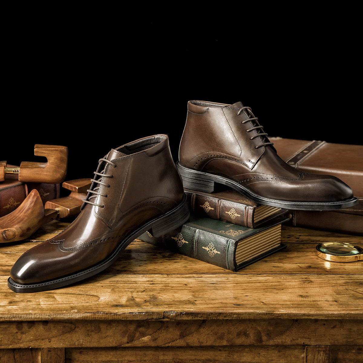 Men's Two-way Winter Pointed Martin Cowhide Boots