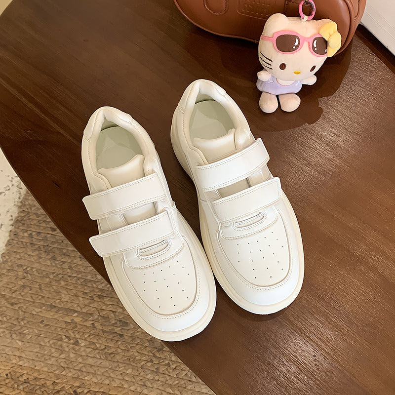 Women's Chubby Smiley Face Velcro Thick Sole Casual Shoes