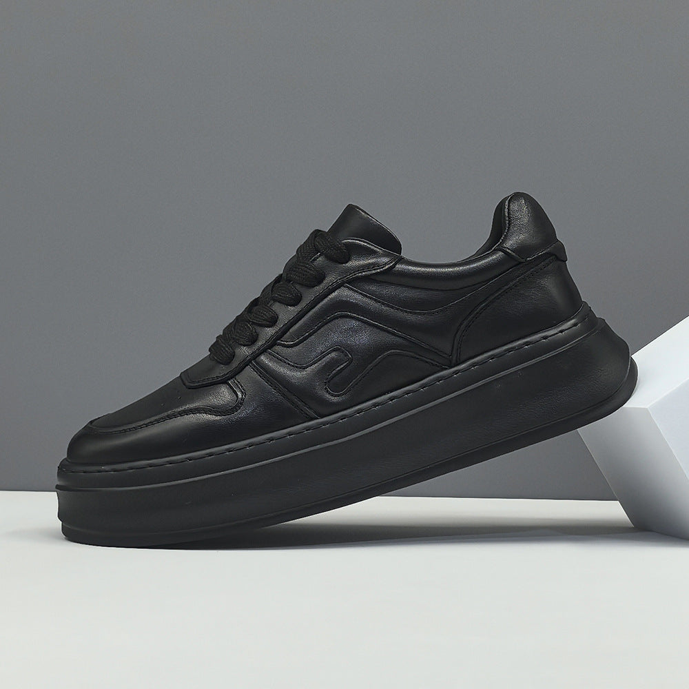Men's Boys Fashion Top Layer Cowhide Platform Sneakers