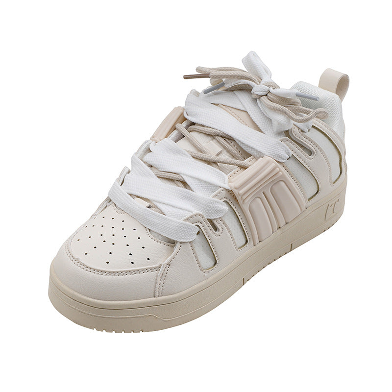 Women's & Men's National Fashion Design Style White Autumn Men's Shoes