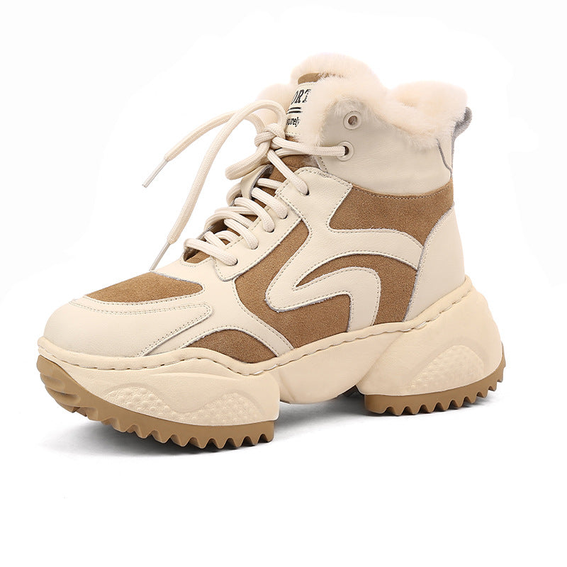 Women's Dad Fleece-lined Thick Winter Cotton Thermal Snow Boots