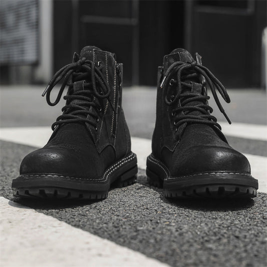 Men's Martin British Style Side Zipper Tooling Boots