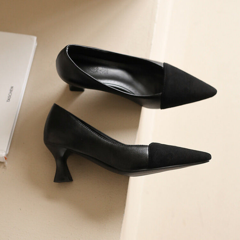 Women's High Multicolor Low-cut Slip-on Pointed Square Women's Fashion Shoes