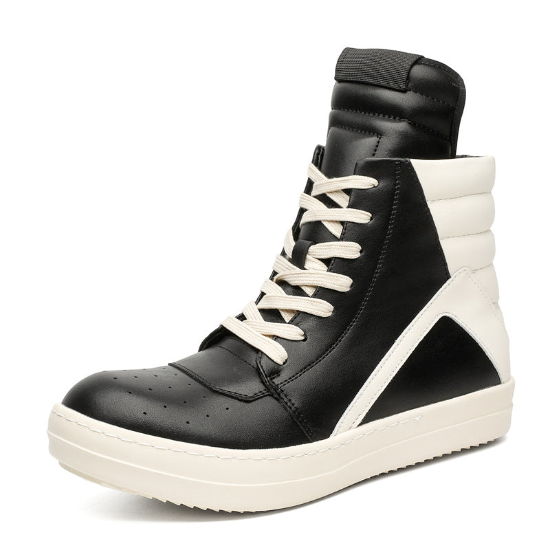 Men's Spring Fashionable Inverted Triangle Plaid Trendy Middle Thick Bottom Height Men's Casual Shoes