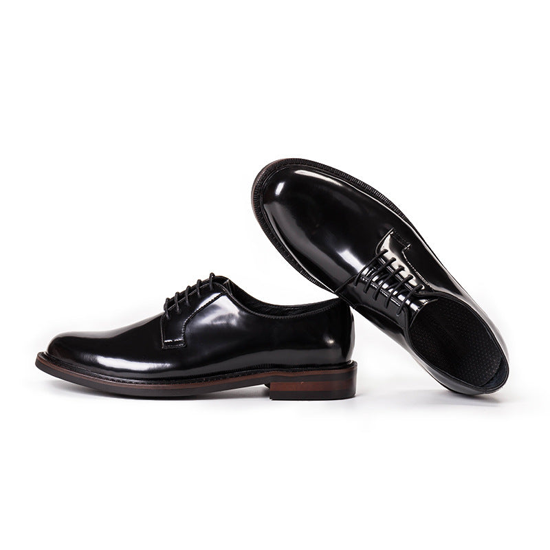 Men's Business British Black Glossy Formal Leather Shoes