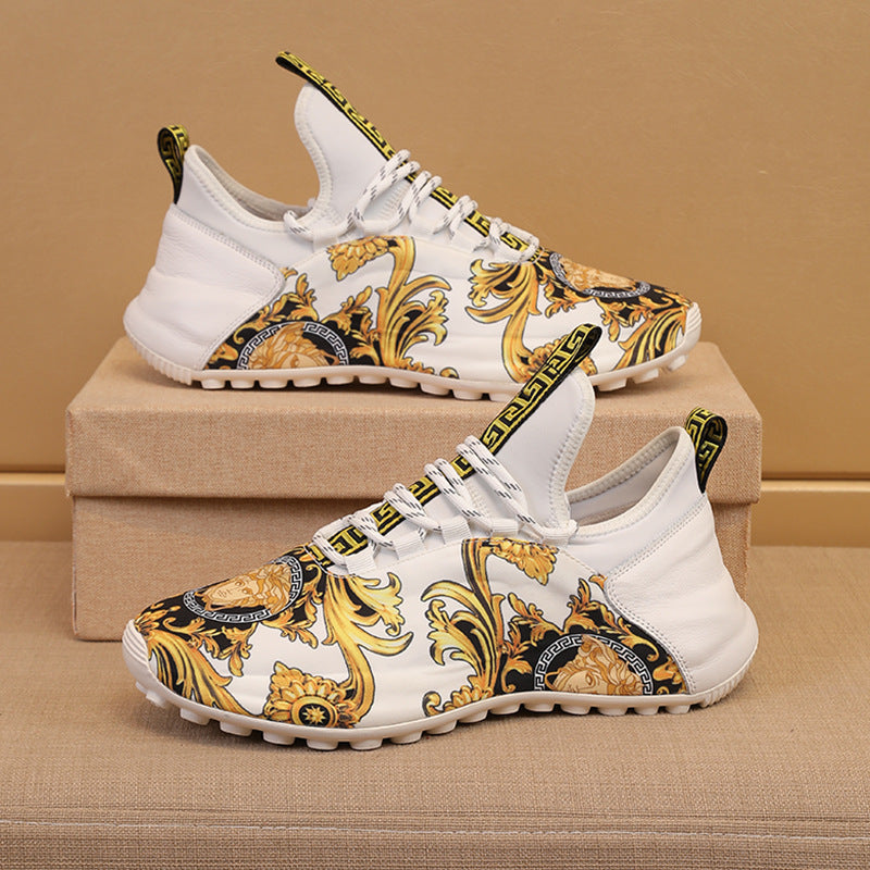 Men's Fashion Printed Platform Height Increasing Insole Sneakers