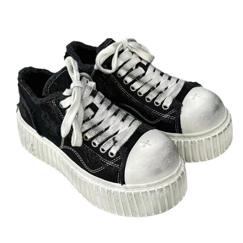 Women's Dirty White For Summer Platform Board Women's Canvas Shoes