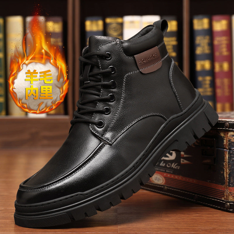 Men's First Layer Cowhide Fleece-lined Thick Northeast Boots