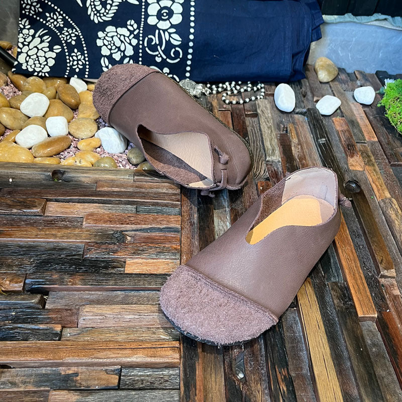 Women's Round Toe Soft Bottom Top Layer Casual Shoes