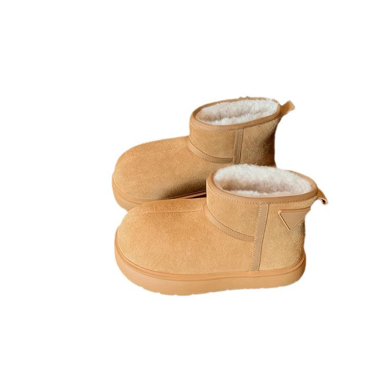 Women's Mom Winter Cute Big Round Head Plus Snow Boots