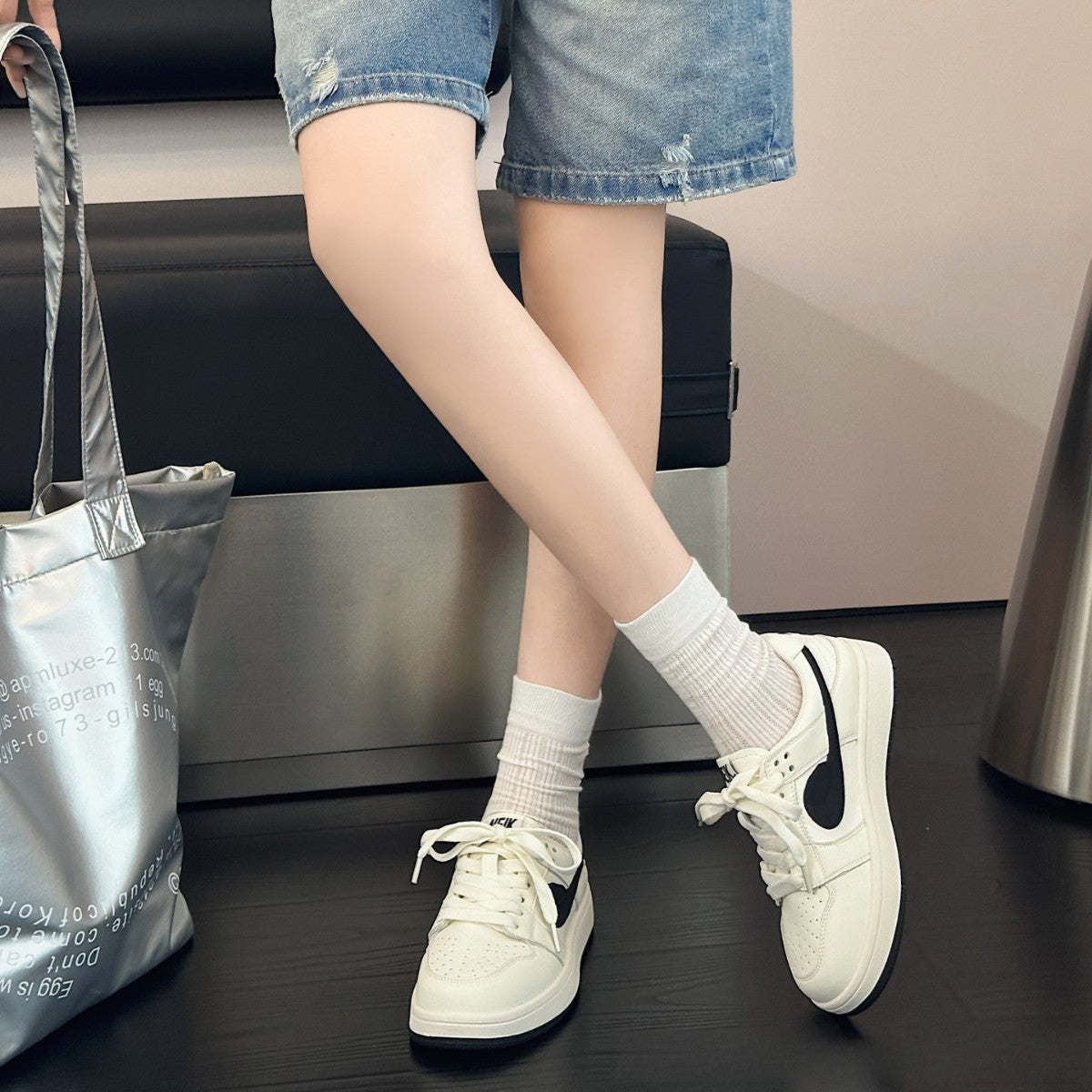Women's White Soft Bottom Portable Macaron Fashion Sneakers