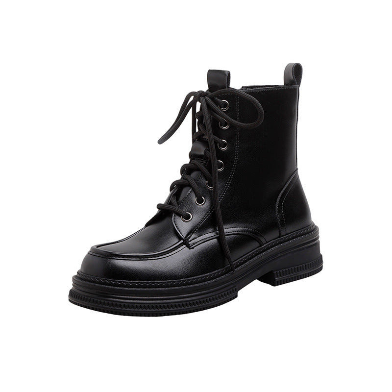 Women's Retro Short British Style Thick Bottom Boots