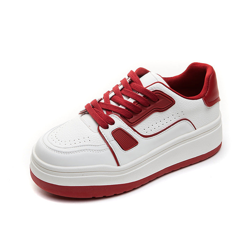 Women's Genuine Platform White Winter Brushed Fleece-lined Warm Round Women's Casual Shoes