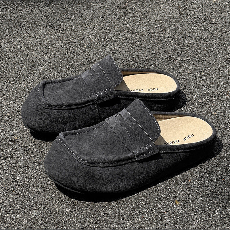 Trendy Platform Large Toe One Pedal Retro Easy Sandals