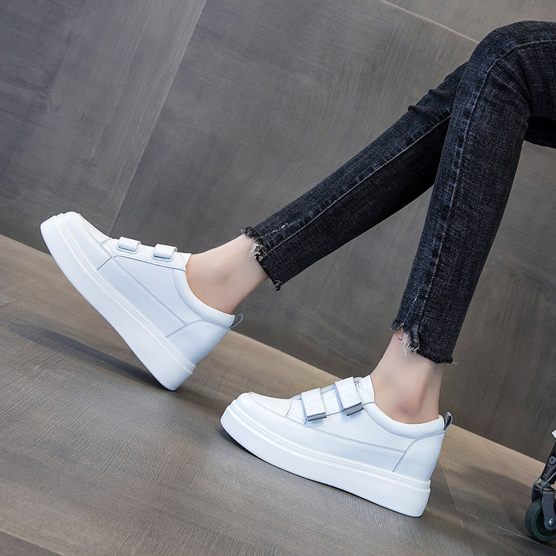 Women's White Breathable Spring Platform Sports Board Heels