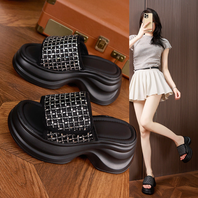 Women's Fashion Outerwear Elevator Wild Not Tired Slippers
