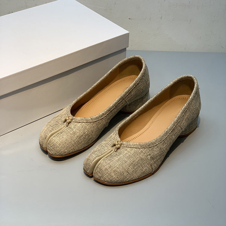 Women's Sheepskin Flat Low-cut Summer Retro Easy Matching Slip-on Leather Shoes
