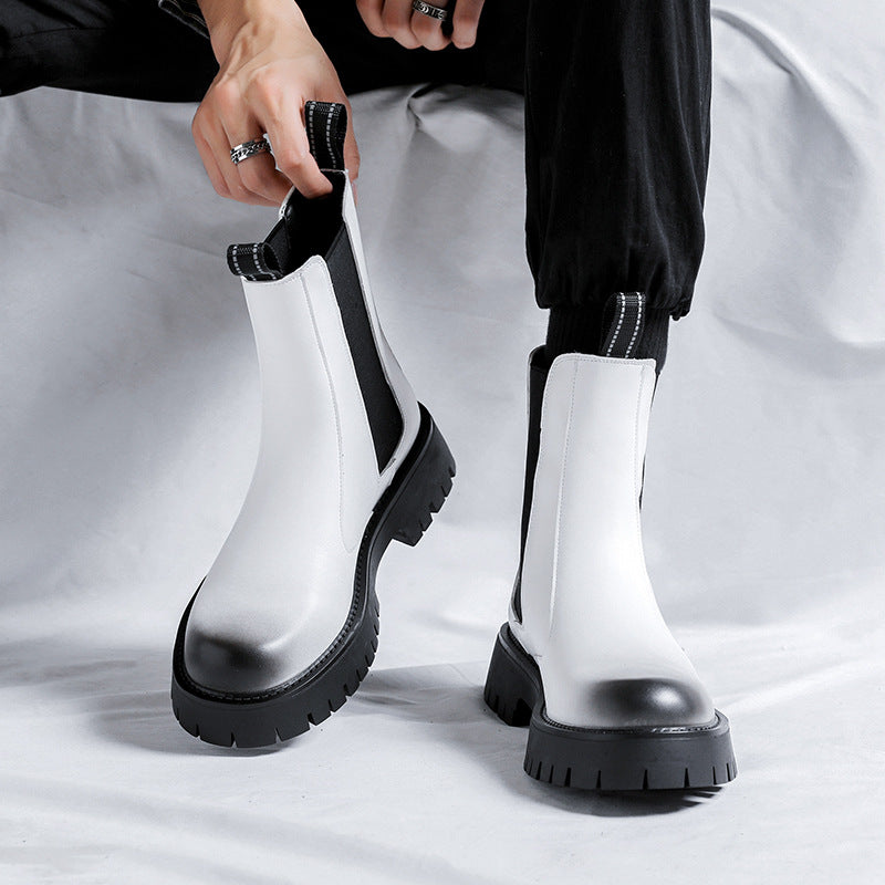 Men's Brushed Chelsea Trendy High Top Smoke Boots
