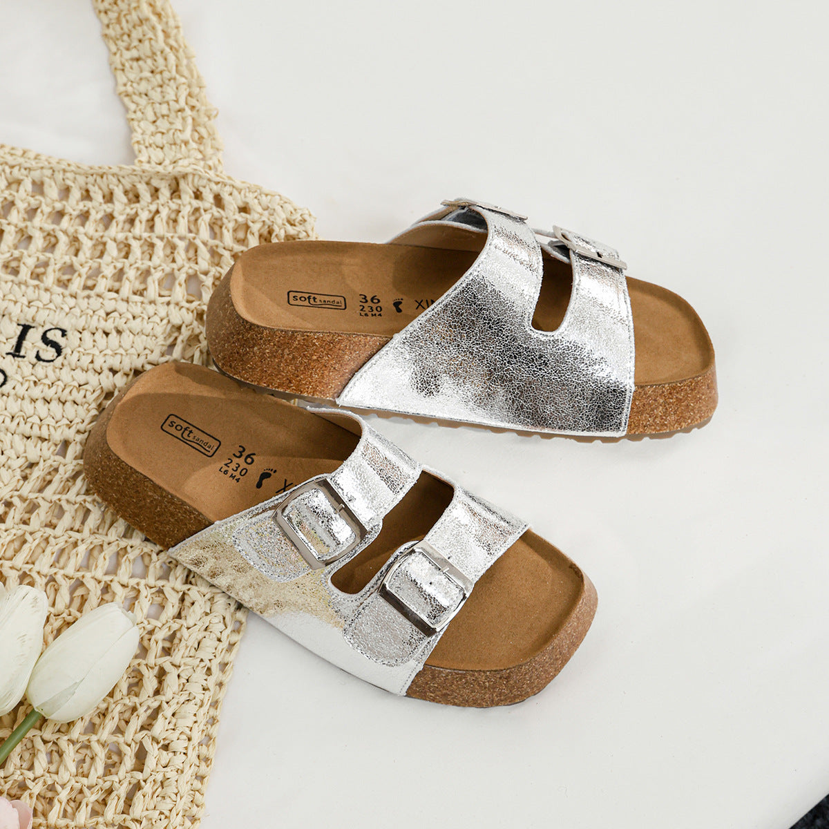 Women's Genuine Platform Summer Wear Short Height Slippers
