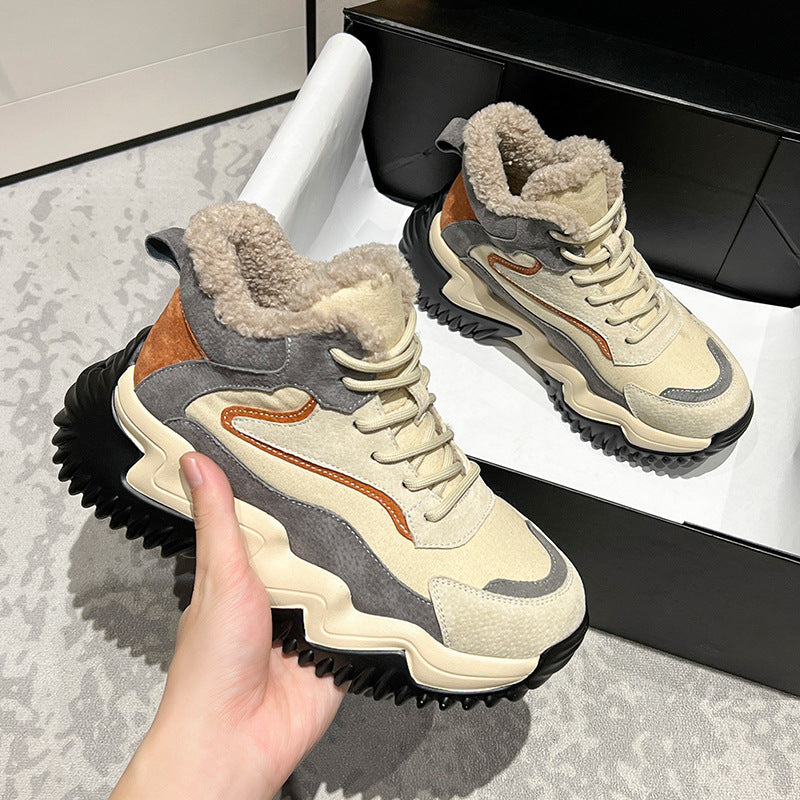 Women's Winter Veet Warm Cotton Platform Sports Women's Shoes