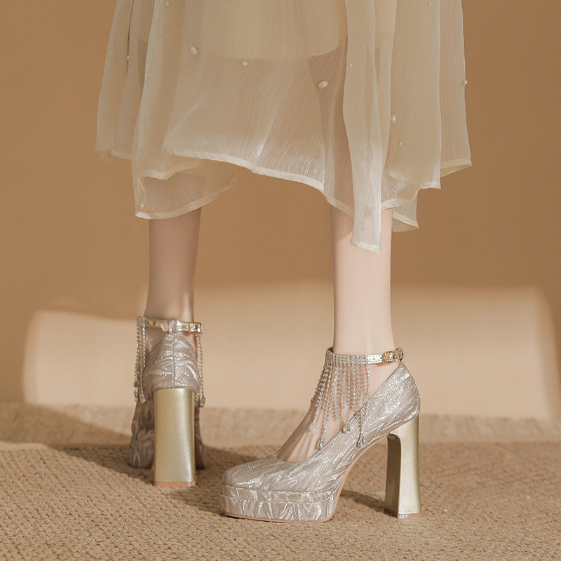 Dress Two-way High Garden Low-cut Waterproof Platform Women's Fashion Shoes