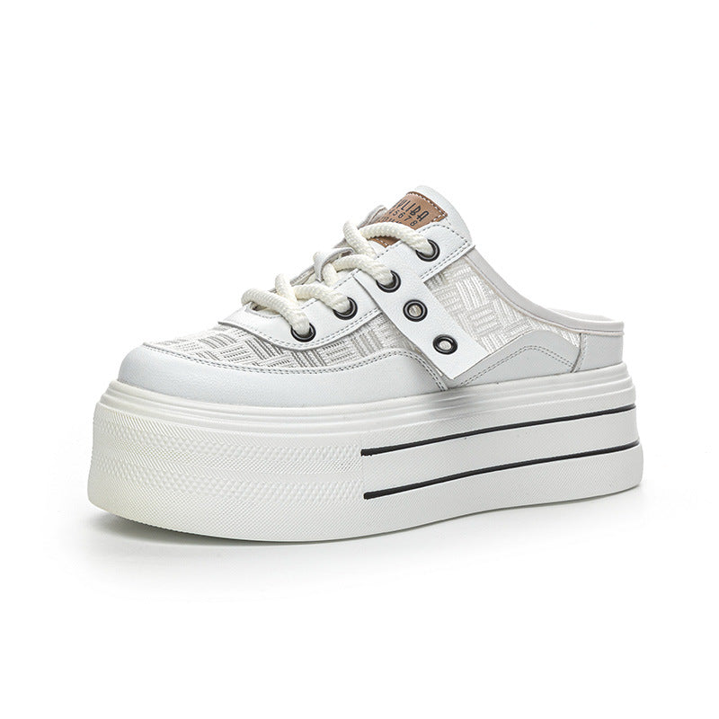 Women's Closed Toe Half Summer Outdoor White Casual Shoes