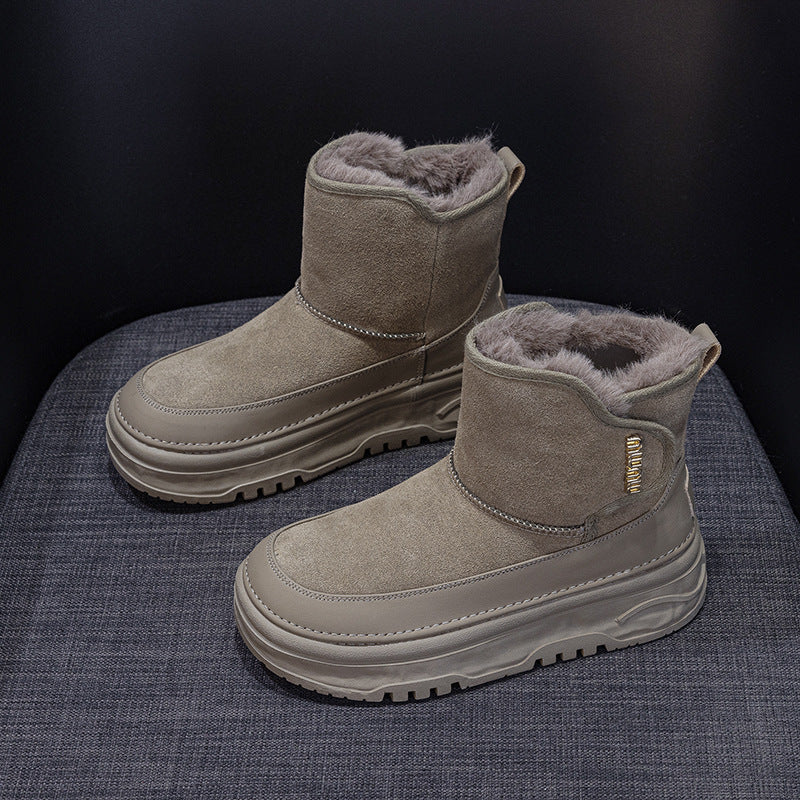 Platform Female Winter Fashion Thickened Veet Snow Boots