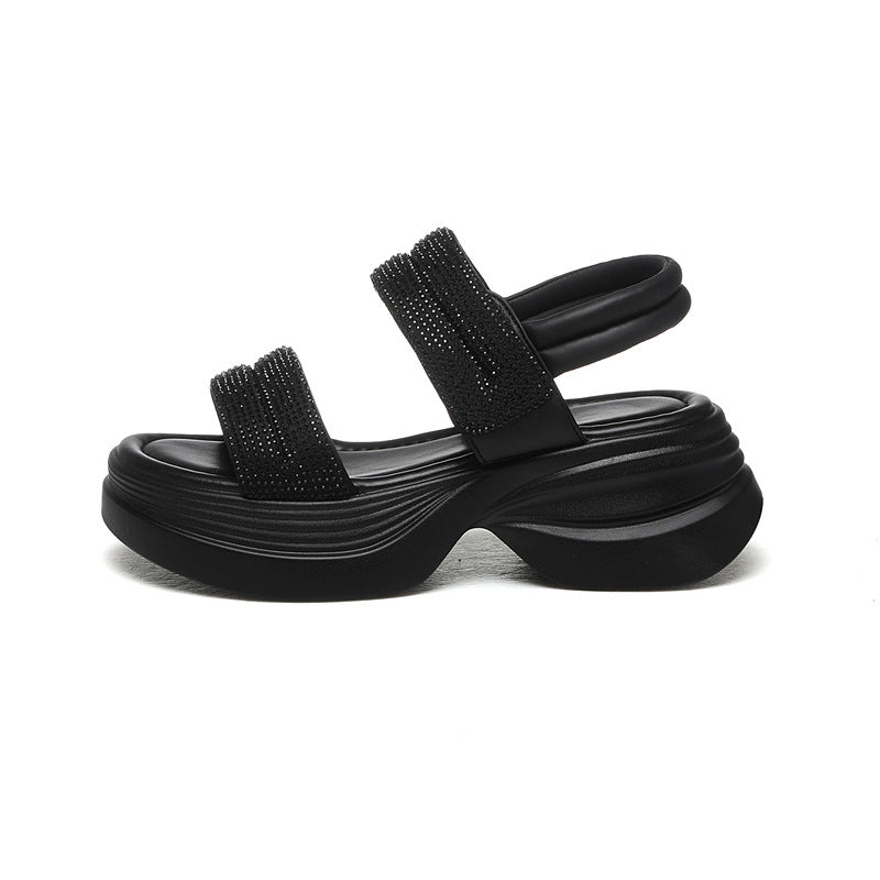 Women's Style Platform Rhinestone Increased Roman Beach Sandals