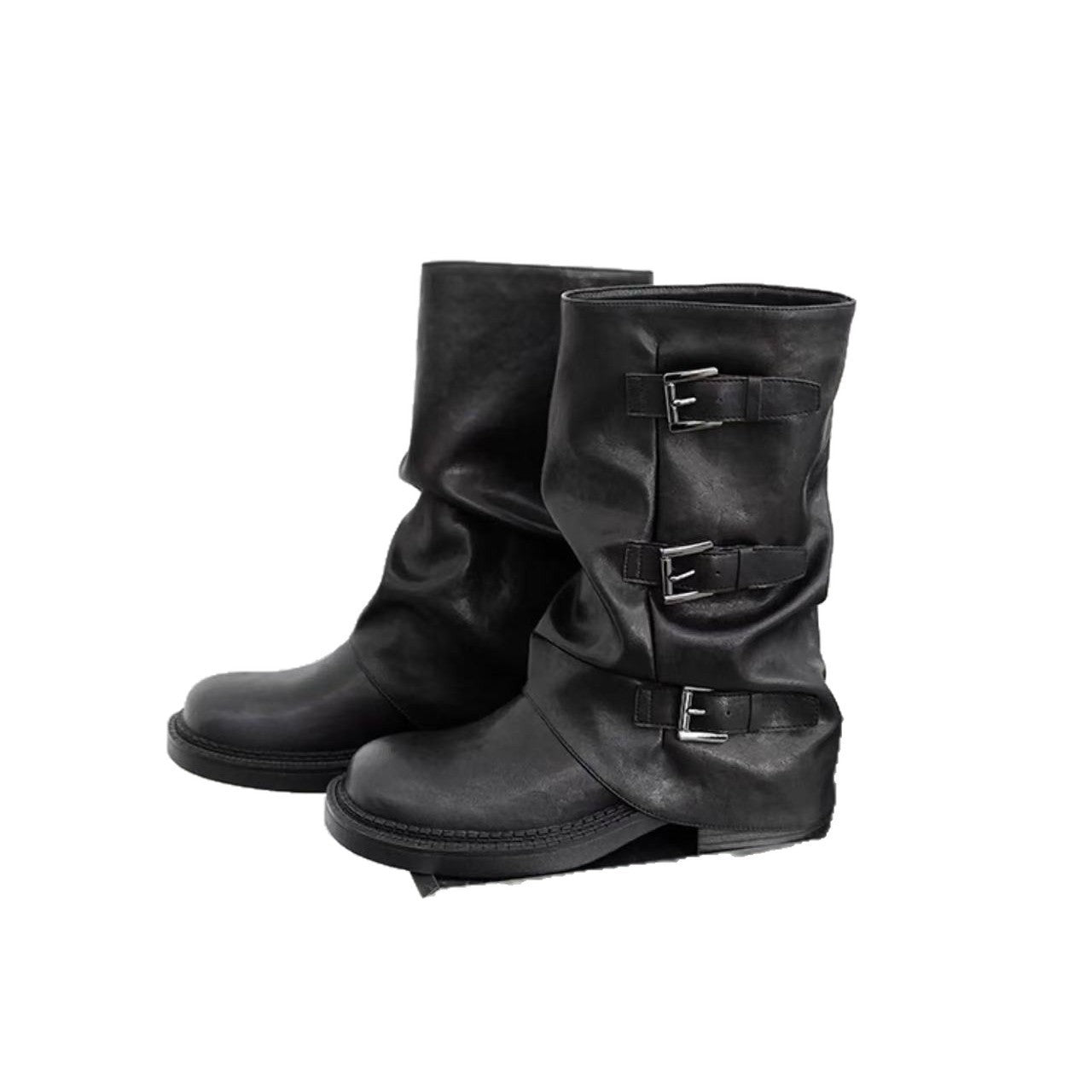 Height Increasing Fashionable Belt Buckle Head Boots