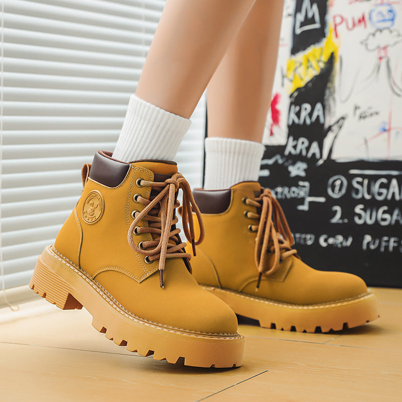 Men's British Style Retro Platform Worker Big Boots