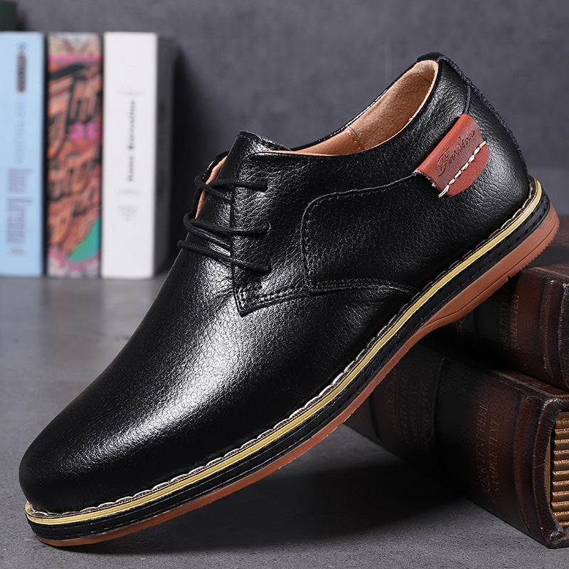 Men's Popular Business Top Layer Cowhide Veet Leather Shoes