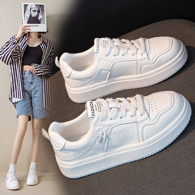 Women's White Spring Soft Bottom Sports Board Breathable Women's Casual Shoes