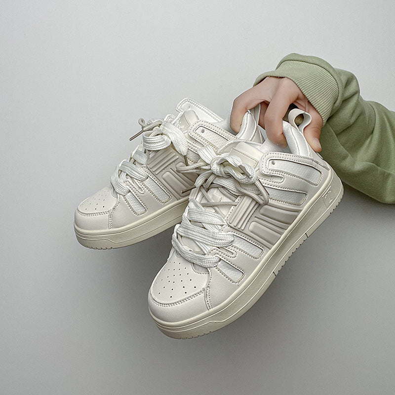 Women's & Men's National Fashion Design Style White Autumn Men's Shoes