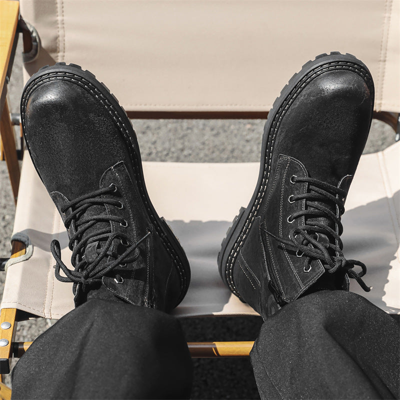 Men's Martin British Style Side Zipper Tooling Boots