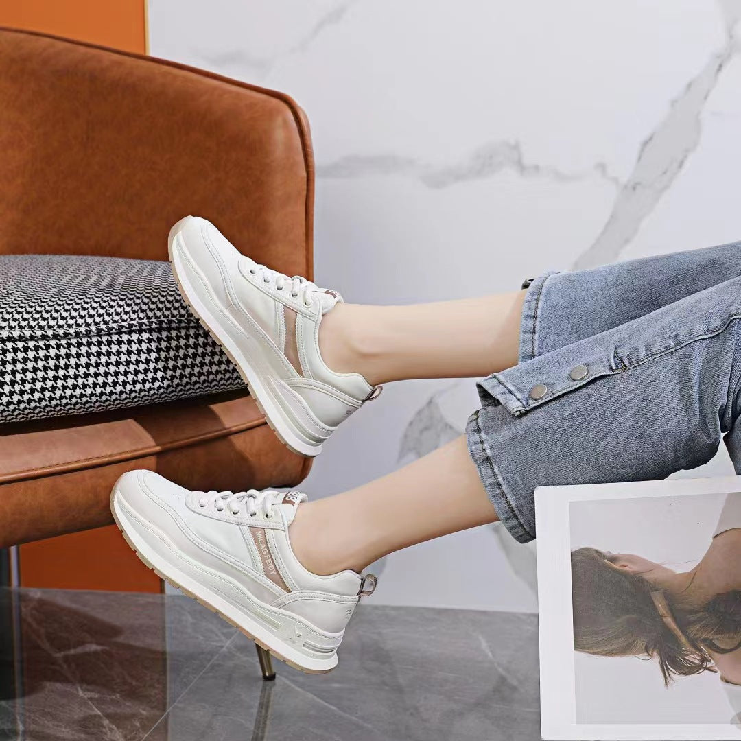Clunky Female Korean Thick Bottom Sports Sneakers