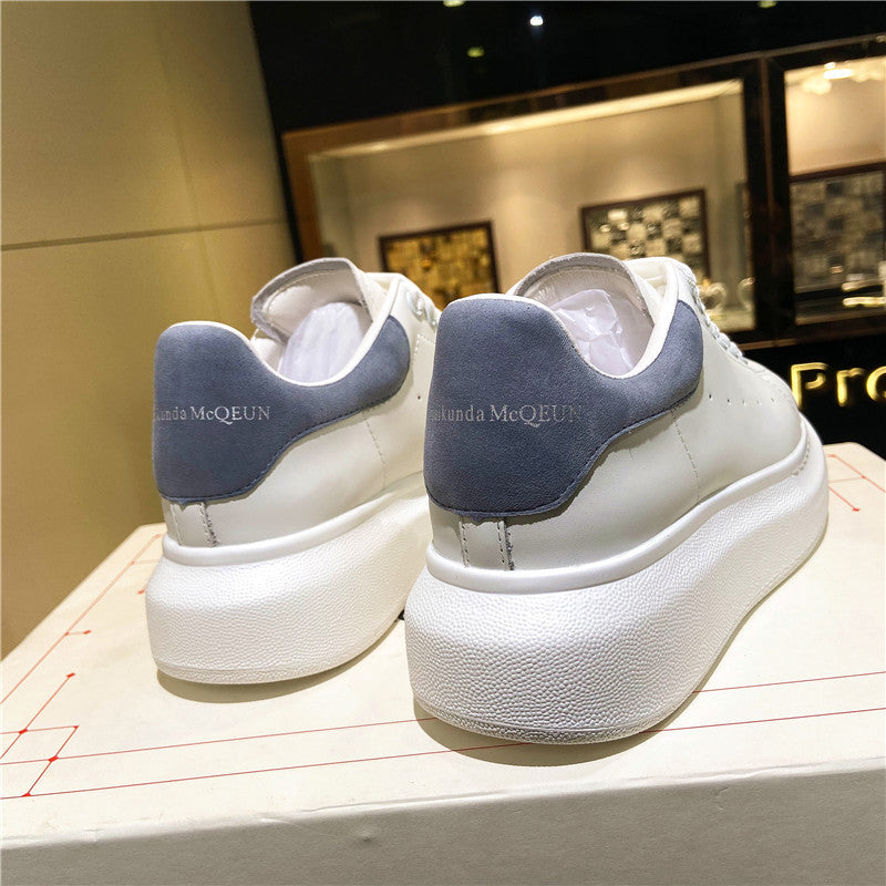 Women's Mcqueen White Genuine Platform Invisible Elevated Casual Shoes