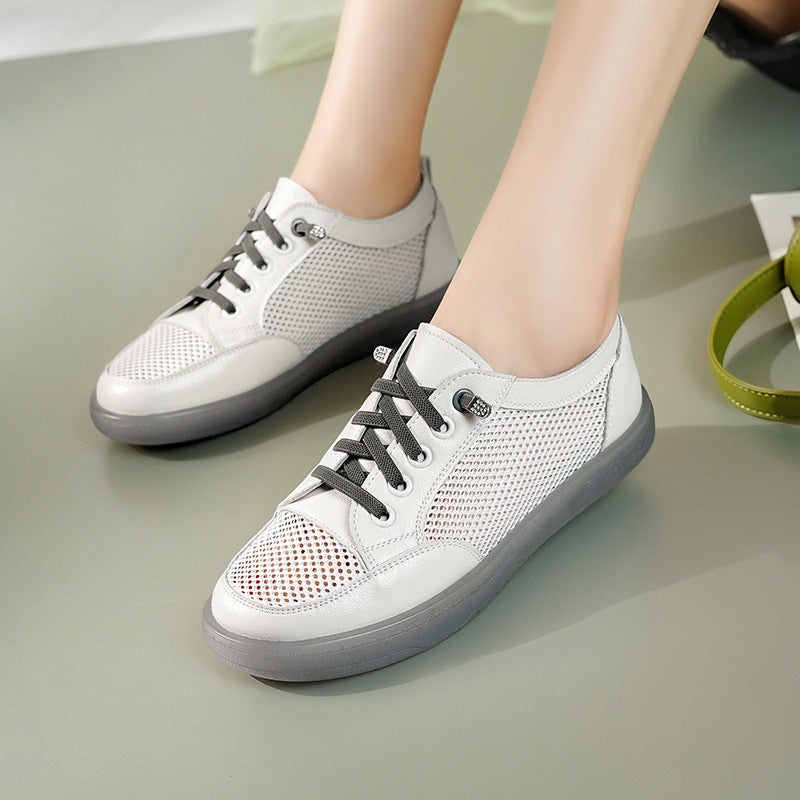 Women's Mesh Surface White Thin Breathable Light Casual Shoes