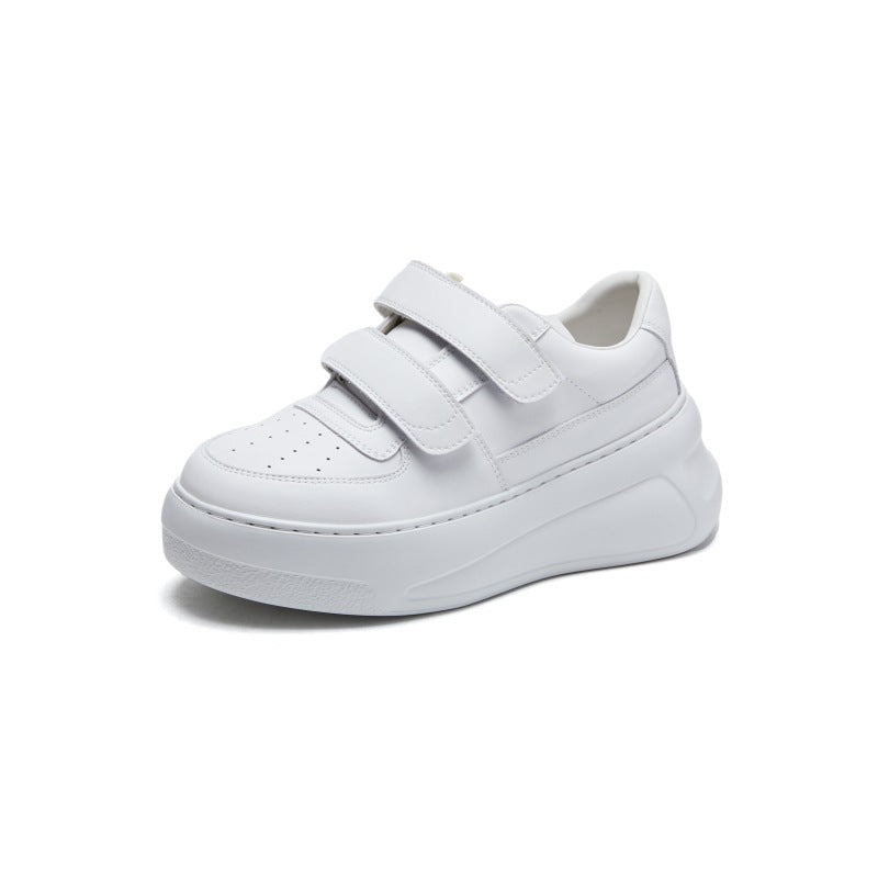 Women's Sandra Ma Smiley White Velcro Platform Hight Casual Shoes