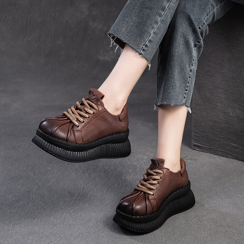 Women's Shu Autumn Thick Bottom Increased Leisure Pumps First Casual Shoes