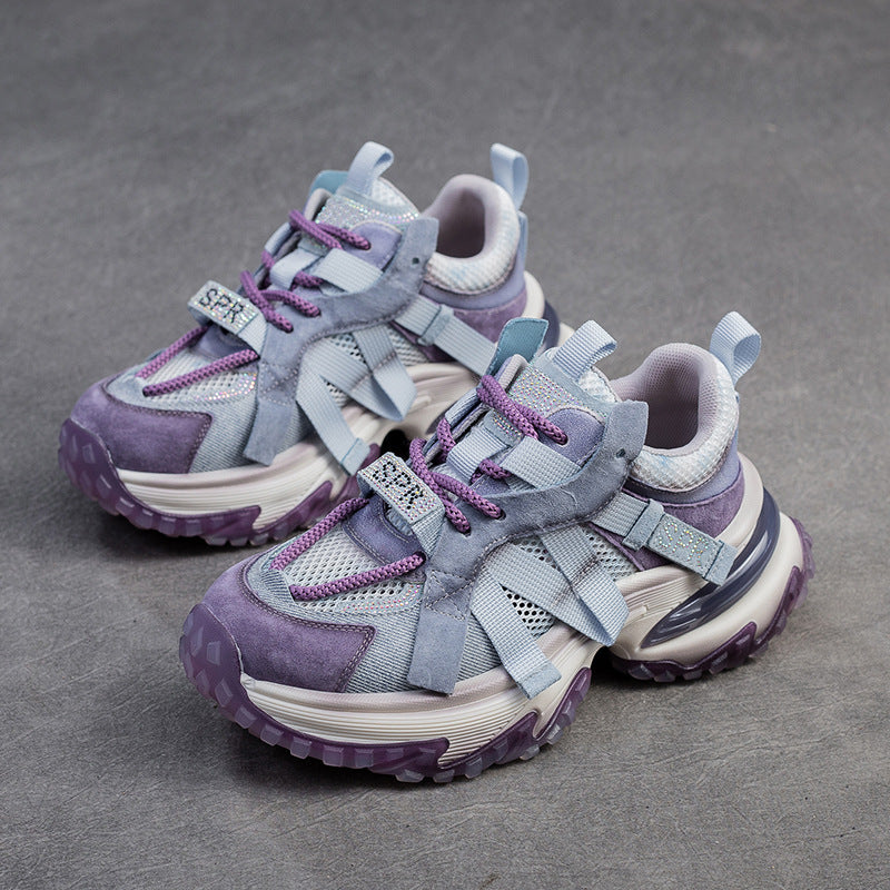 Women's Matching Light Diamond Breathable Mesh Dad Niche Style Affordable Casual Shoes