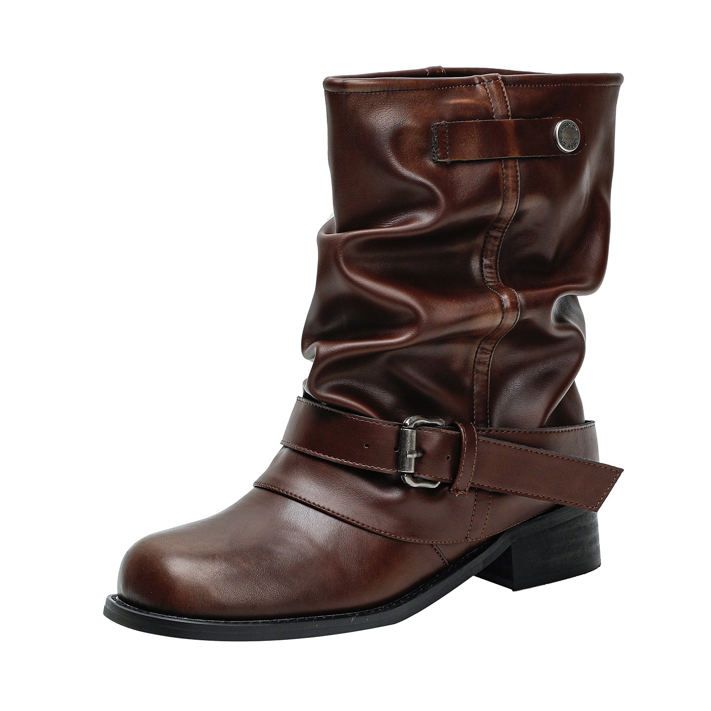 Women's Western Denim Pile Style Autumn Pleated Boots