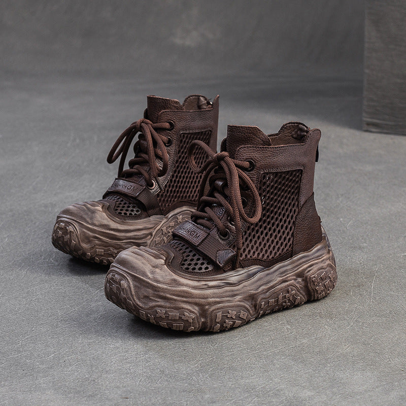 Women's Shu Breathable Mesh Retro Distressed High Sandals