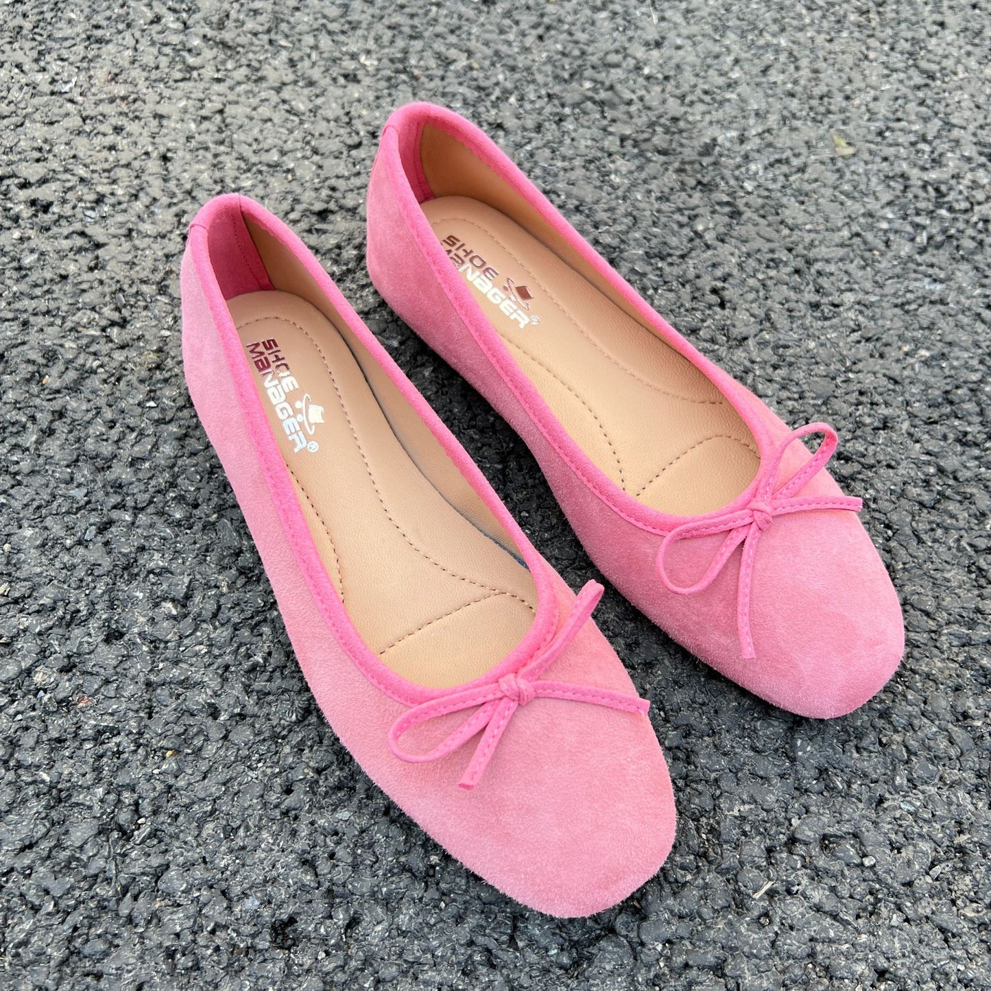 Women's Color Ballet Sheep Split Slip-on Bow Casual Shoes