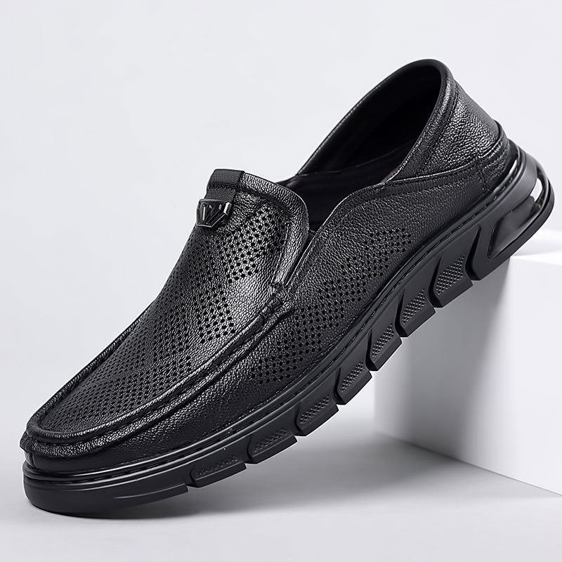 Men's Summer Breathable One Pedal Genuine Pumps Casual Shoes